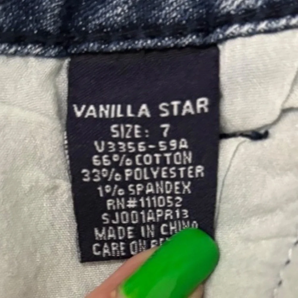 Vintage Y2K Vanilla Star Acid Wash‎ Mini Shorts Size 7